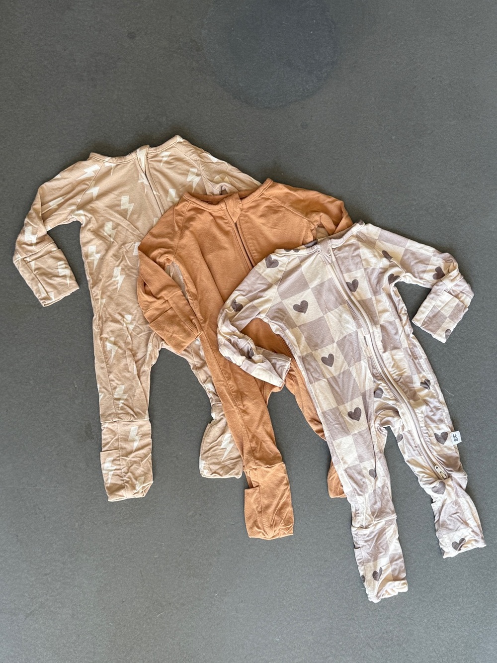 Newborn Forever French Bamboo Zip Pajamas Bundle